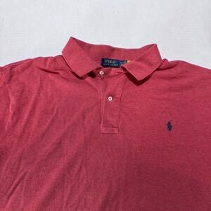 Polo Ralph Lauren Mens 3XLT Tall Polo Shirt Heather Red Short Sleeve Pony Logo